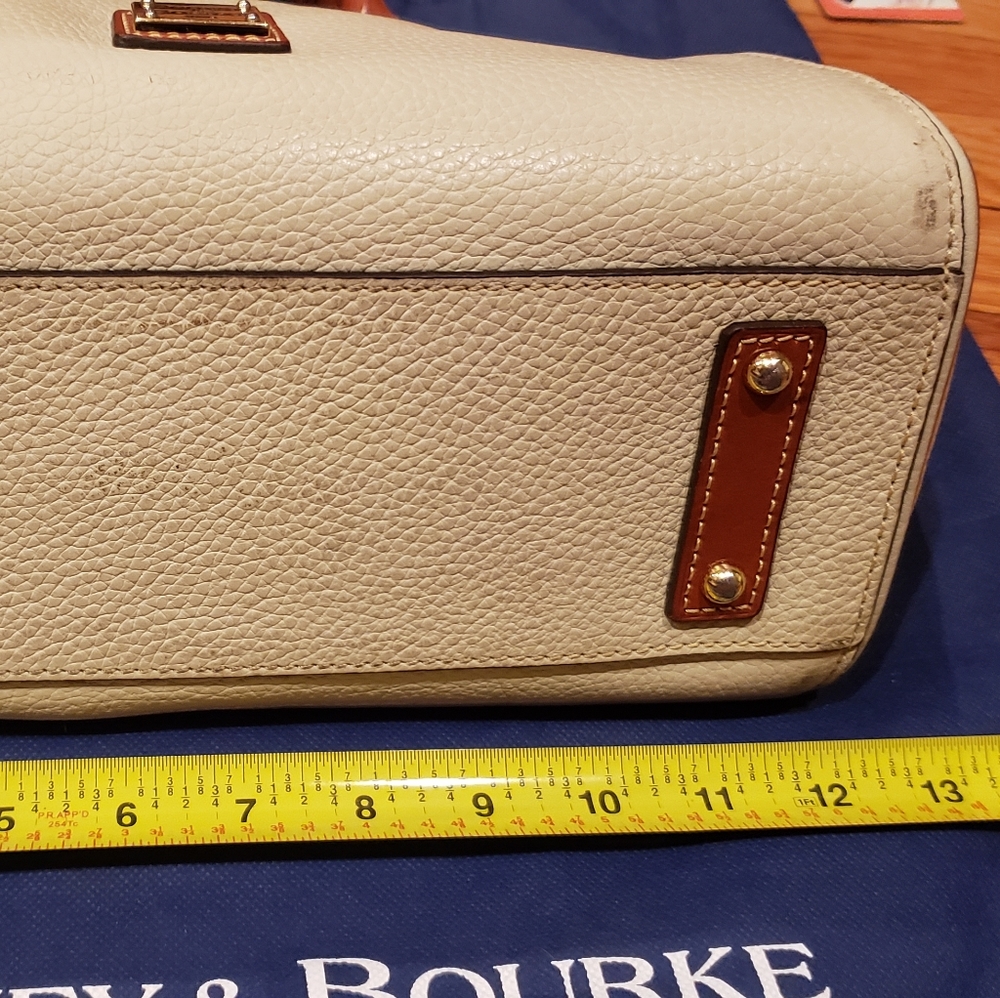 Dooney & Bourke Cream and Tan Leather Satchel - Picture 2 of 6